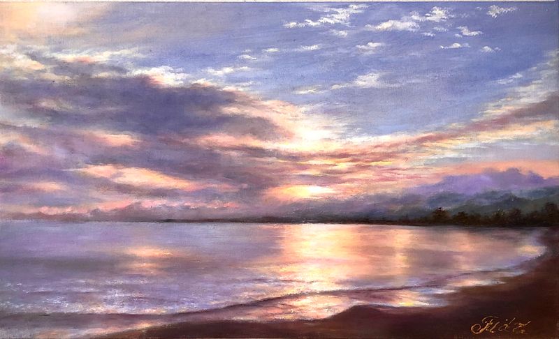 Sunset on Lake Issyk-Kul