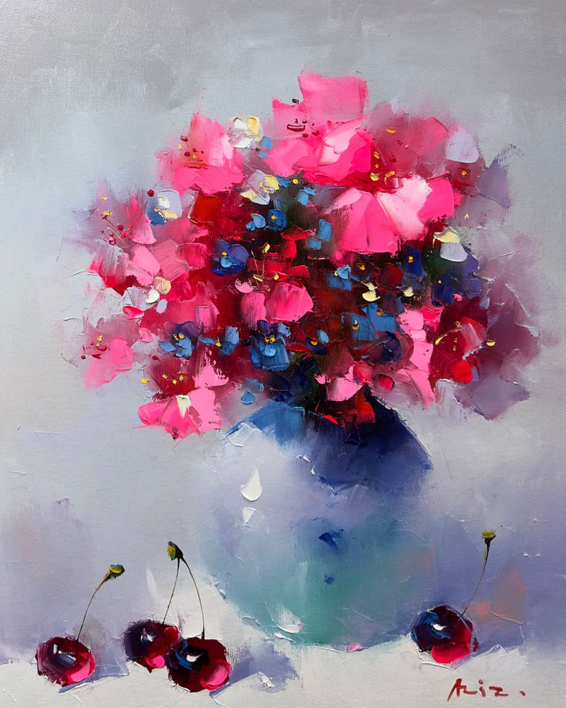 Bouquet with cherries 
