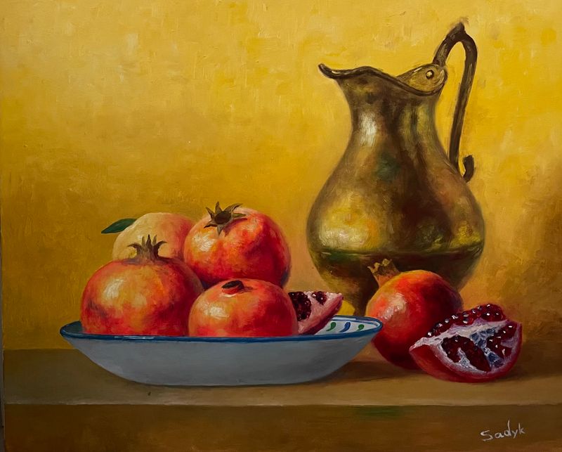 Jug with pomegranate