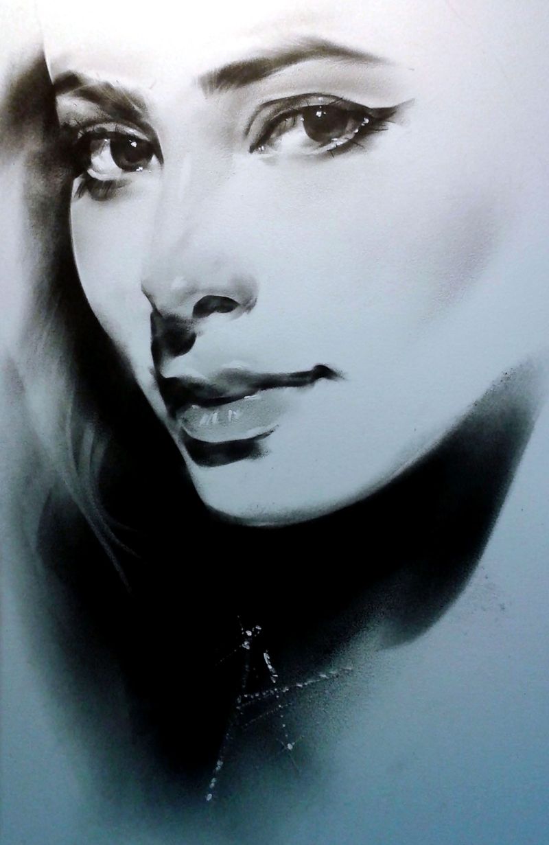 Custom Portrait From Photo 100% Hand Painted Black and White Artwork on Canvas by ArtBolot