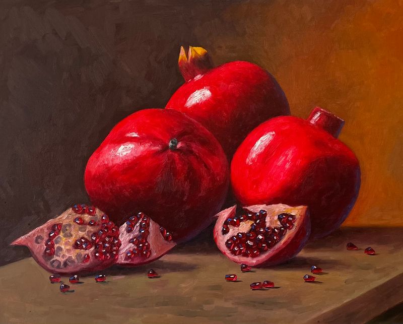 three pomegranates